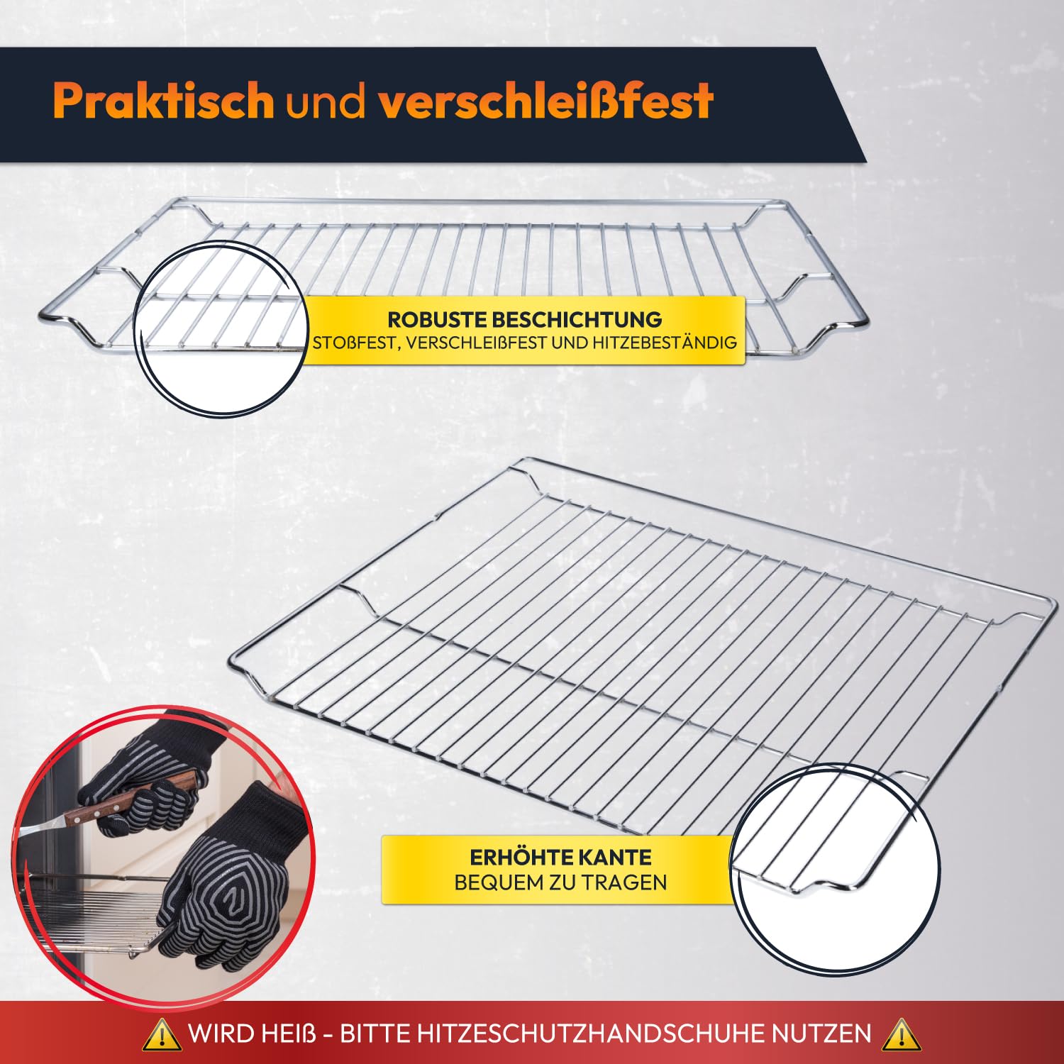 Kenekos - Gitterrost Backofenrost 465x375x21mm kompatibel mit Bosch Siemens wie 00574876/574876 HEZ334000 hitzebeständig spülmaschinenfest Kombirost Kuchengitter Grillrost Grillgitter Backofengitter