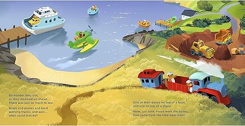 Miniatura 7 de Green Toys Juego de tren y libro de cuentos, juego de simulación, habilidades motoras, lectura, juego de regalo de vehículo de juguete para niños.
