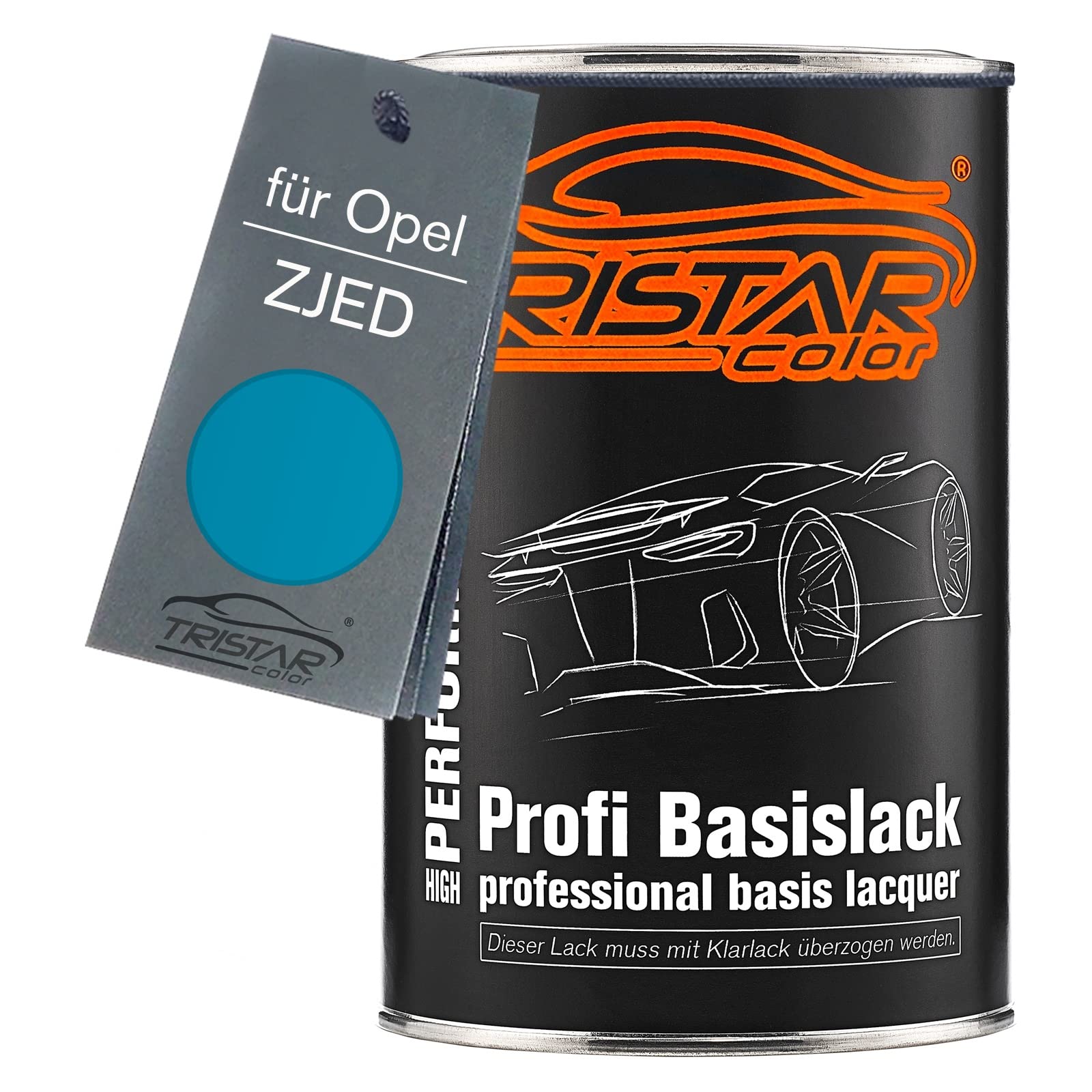TRISTARcolor Kit Spray Vernice Per Opel Marokkoblau Metallic – 400 Ml Base + 400 Ml Trasparente – Alta Precisione Colore, Asciugatura Rapida, Made In Germany