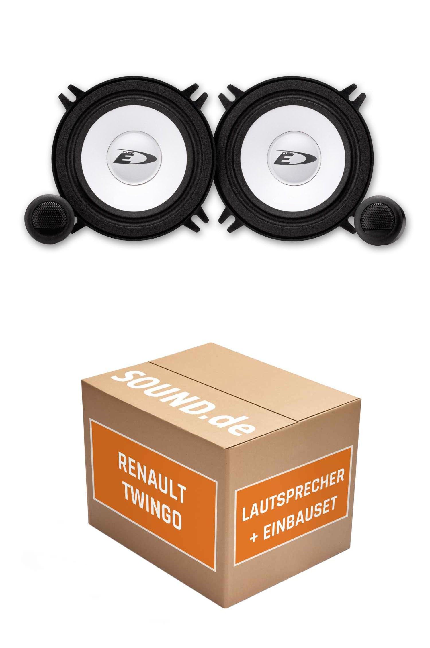 Lautsprecher Boxen Einbaupaket für Alpine SXE-1350S kompatibel mit Renault Twingo 1, Modellpflege vorne | 250W Power 2X Hochtöner 2X Frequenzweiche