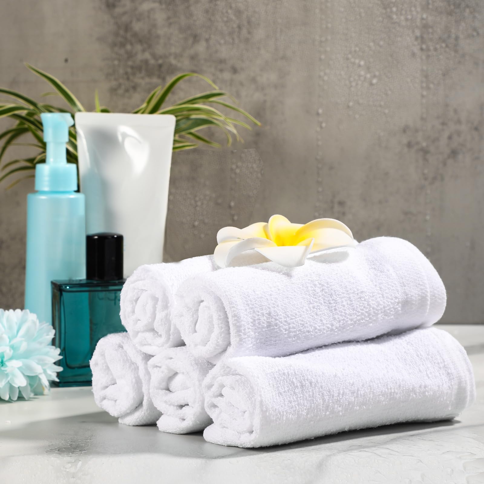 Juego de 60 paños suaves de 12 x 12 pulgadas, algodón blanco, paños absorbentes, trapos de limpieza, toallas multiusos lavables a máquina, toallas de gimnasio para baño, suministros de cocina