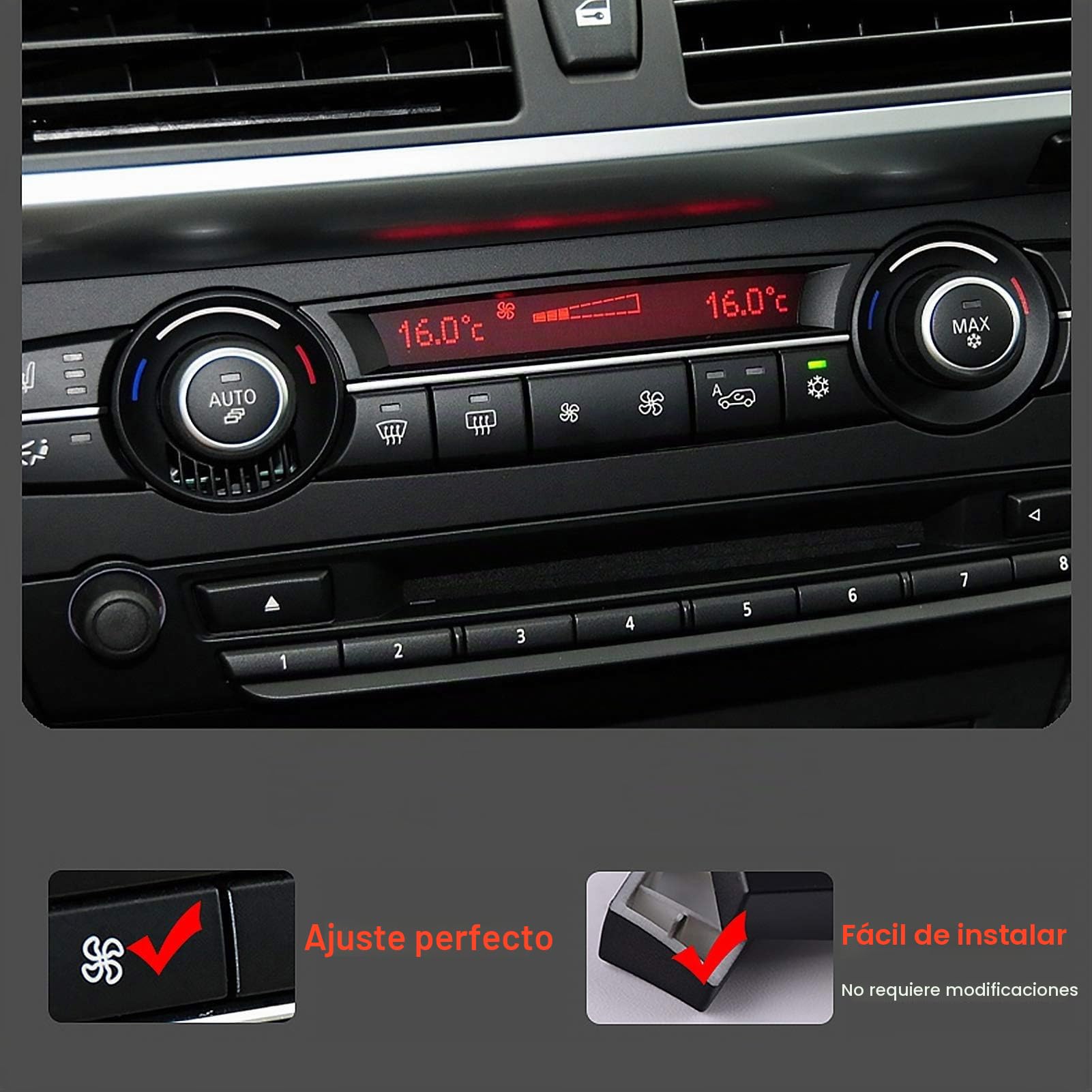 TTCR-II A/C Climate Control Panel Fan Speed Button Cover para X5 E70/X6 E71 | Cubierta de botón velocidad ventilador del panel de control del clima compatible con BMW X5 E70 2006-2013,X6 E71 2007-2014