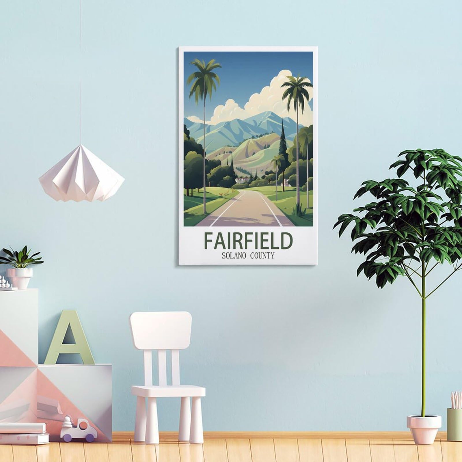 Amazon.com: TIEIFIINX Fairfield Solano County Vintage Travel Posters  08x12inch(20x30cm) Canvas Wall Posters And Art Picture Print Modern Family  Bedroom Decor: Posters & Prints
