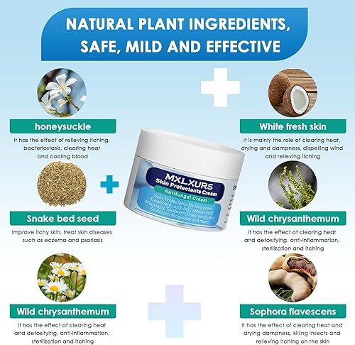 Miniatura 4 de MXLXURS Cremas protectoras para la piel, crema antifúngica de 3.53 onzas para el tratamiento de la tiña, picor fornido, pie de atleta, tratamiento