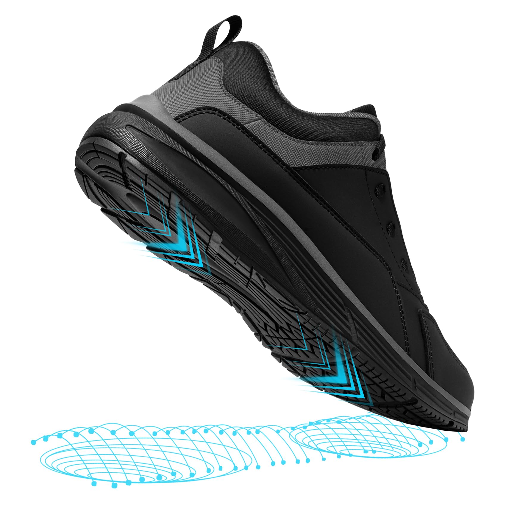 LARNMERN Zapatos Antideslizantes Hombre Mujer de Cocina Hostelería Impermeable Zapatillas Camarero Sanitario Sin Puntera Slip-On