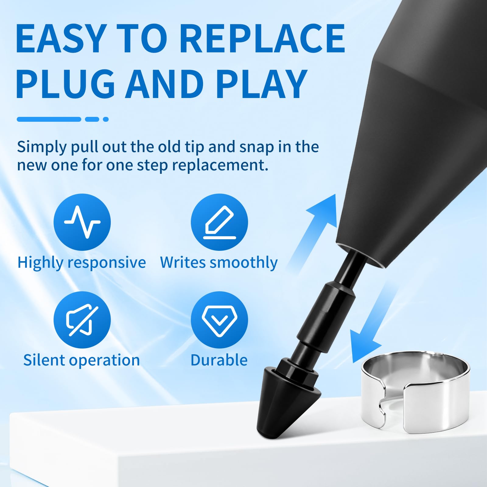 Punte di ricambio compatibili con Lenovo Precision Pen 2-5 punte di ricambio adatte per Precision Pen 2, punte di ricambio per penna Lenovo per laptop, punte di ricambio non per Precison Pen 3