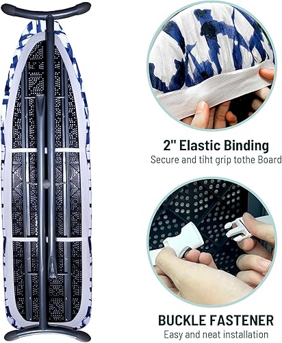 Miniatura 6 de BNDX Funda para tabla de planchar de tamaño estándar reflectante de 4 capas de acolchado grueso con elástico de 2", resistente a las manchas y