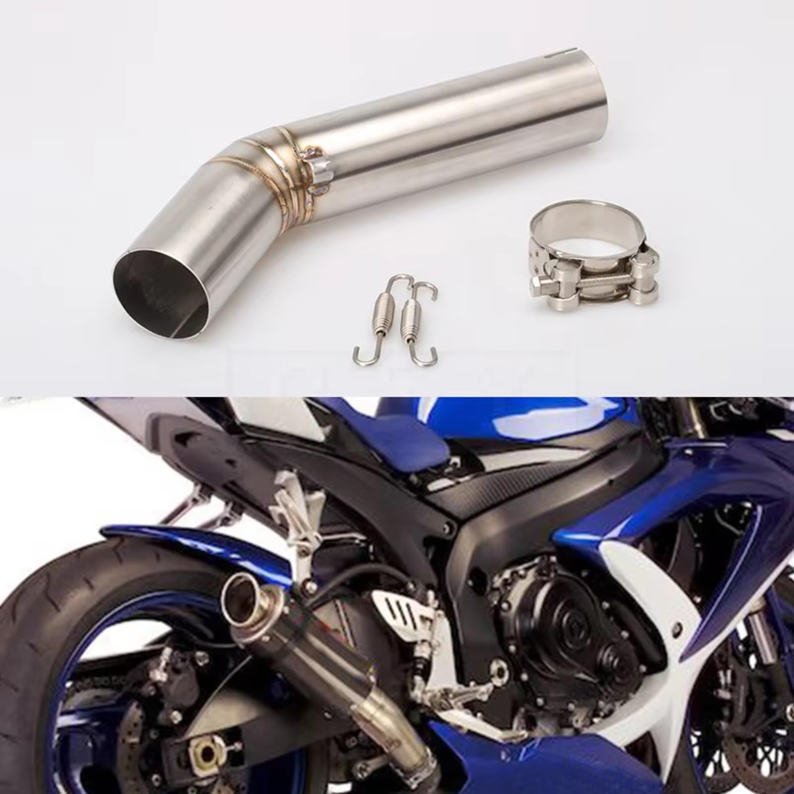 Motorrad Slip-On Auspuff Kompatibel Mit Suzuki Für GSXR 600 750 1000 2008 Motorrad-Auspuffschalldämpfer Mittelverbindungsrohr Motorrad-Auspuffverbindung Für Verbindungsrohr