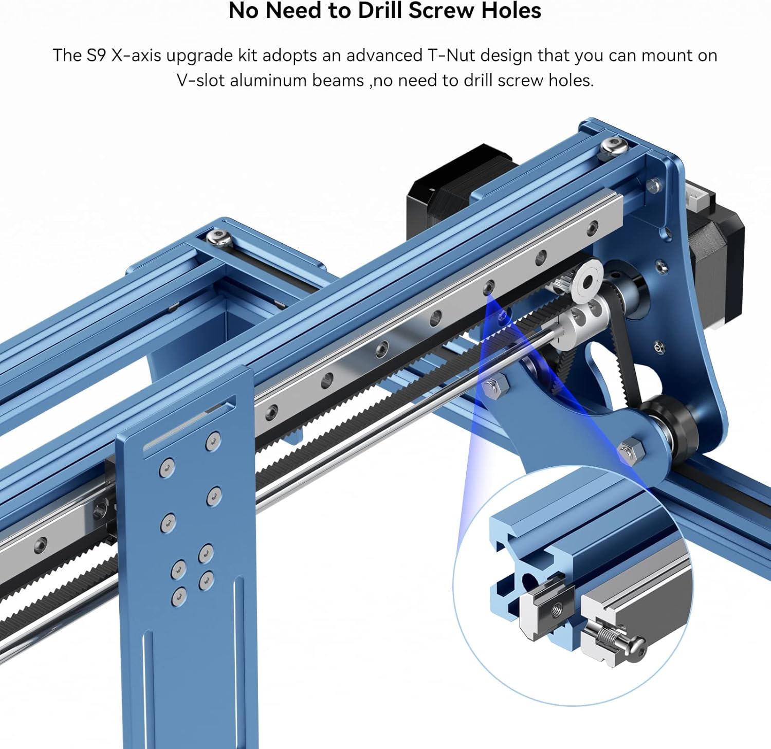 SCULPFUN S9 X-axis Upgrade Kit, High Precision Industrial X-axis Linear Guide Kit for SCULPFUN S9/S6 Pro Laser Engraver to Reduce Engraving Wave Marks, Easy to Install, No Need Drilling