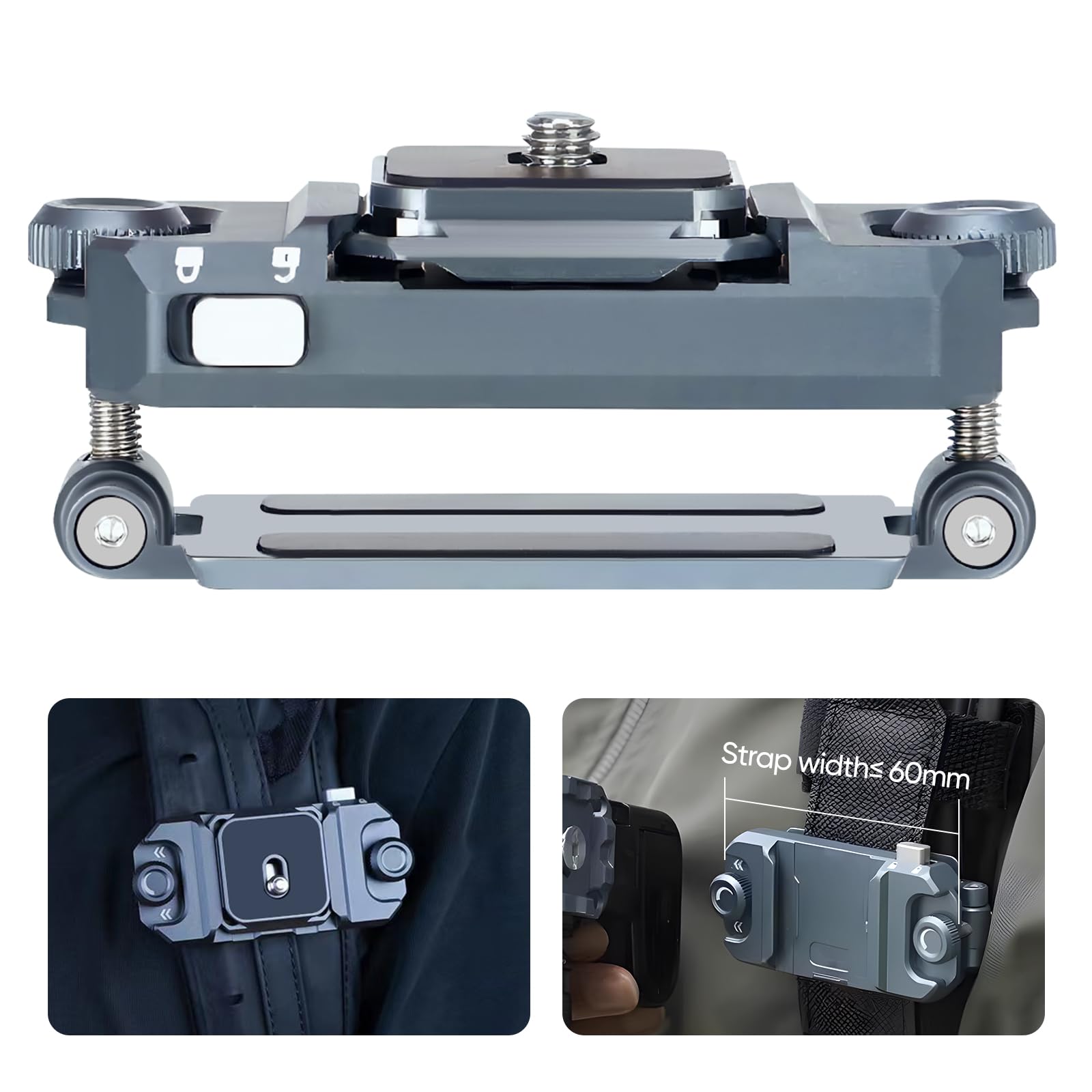 Luqixcey Kamera Rucksack Clip & Kamerahalterung für DSLR Plattenkamera Kamerahalterung Rucksack Camera Clip,Quick Release Ecosystem with 1/4 inch Screw Hole, Suitable for DSLR, Action Camera