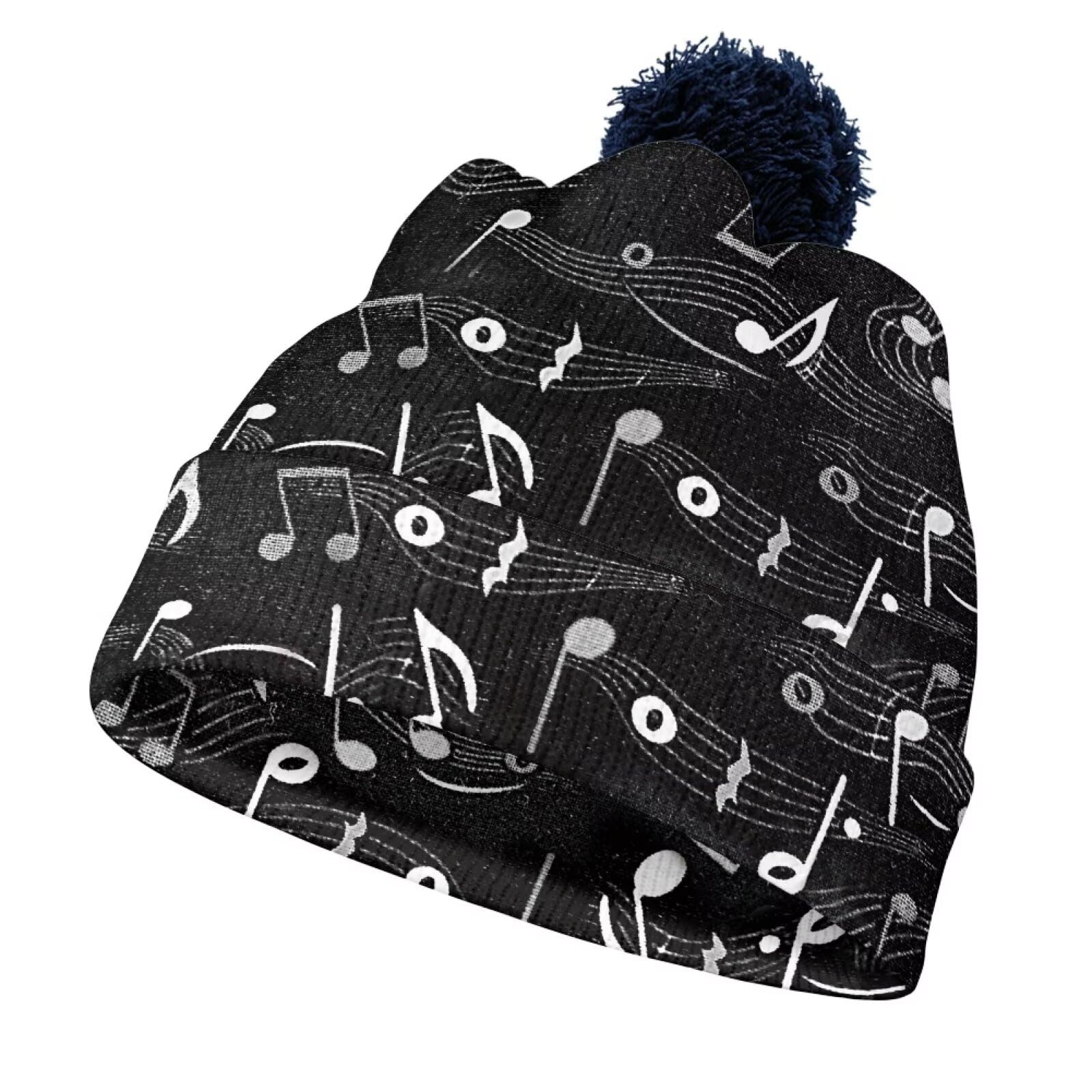 Gorro de invierno para hombre y mujer, gorro de punto con pompón, suave, térmico, con puño, para clima frío al aire libre