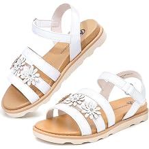 Bigwow Girls Sandals Thick Sole Open Toe Summer Flat Shoes Dress Sandals for Little Big Kid
