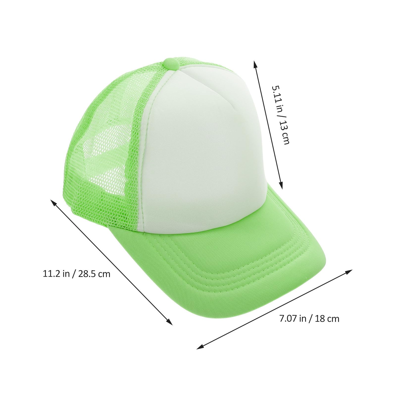 Gorras de Béisbol Paquete de 10 para Sublimación de Malla Verde Cierre Ajustable Ligeras y Transpirables Ideales para Ciclismo y Pesca
