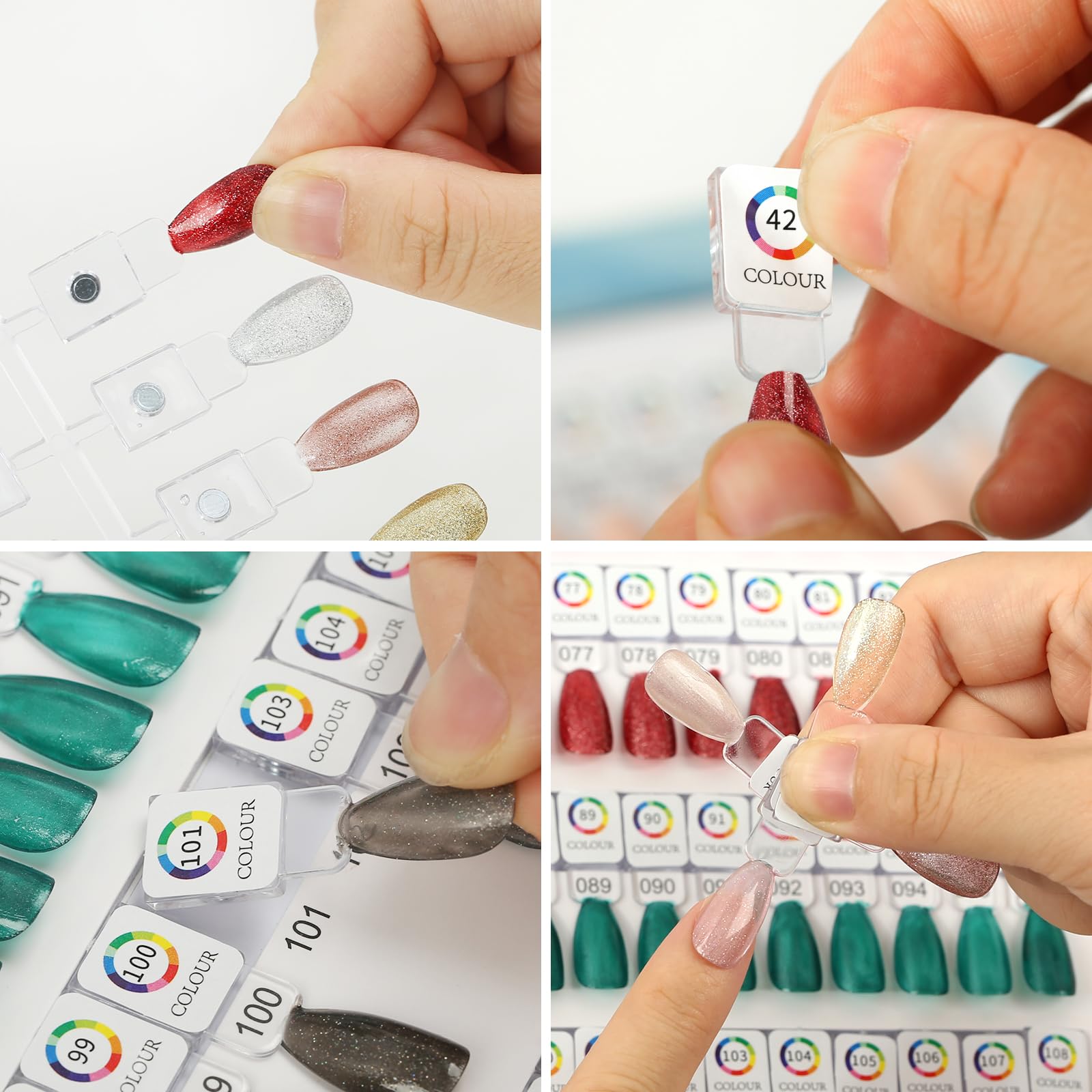 Livre d'échantillons magnétiques pour ongles, 120 couleurs d'ongles avec 120 pointes magnétiques, livre de présentation de couleurs professionnel pour salon de manucure pour un aperçu et un