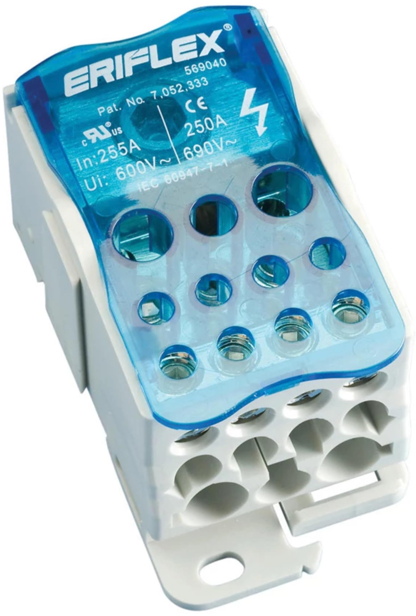 Distribuidor unipolar 250A modular instalación carril DIN UD 250 A ERICO 569040