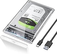 Vista 1 de POSUGEAR Caja externa para disco duro de 2.5 pulgadas, 6Gbps USB C 3.1 Gen 2 a SATA III sin herramientas, caja externa transparente para SSD HDD