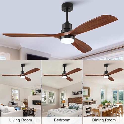 Miniatura 7 de BOOMJOY Ventiladores de techo de 60 pulgadas con luces y control remoto, ventilador de techo para dormitorio, ventilador de techo grande para