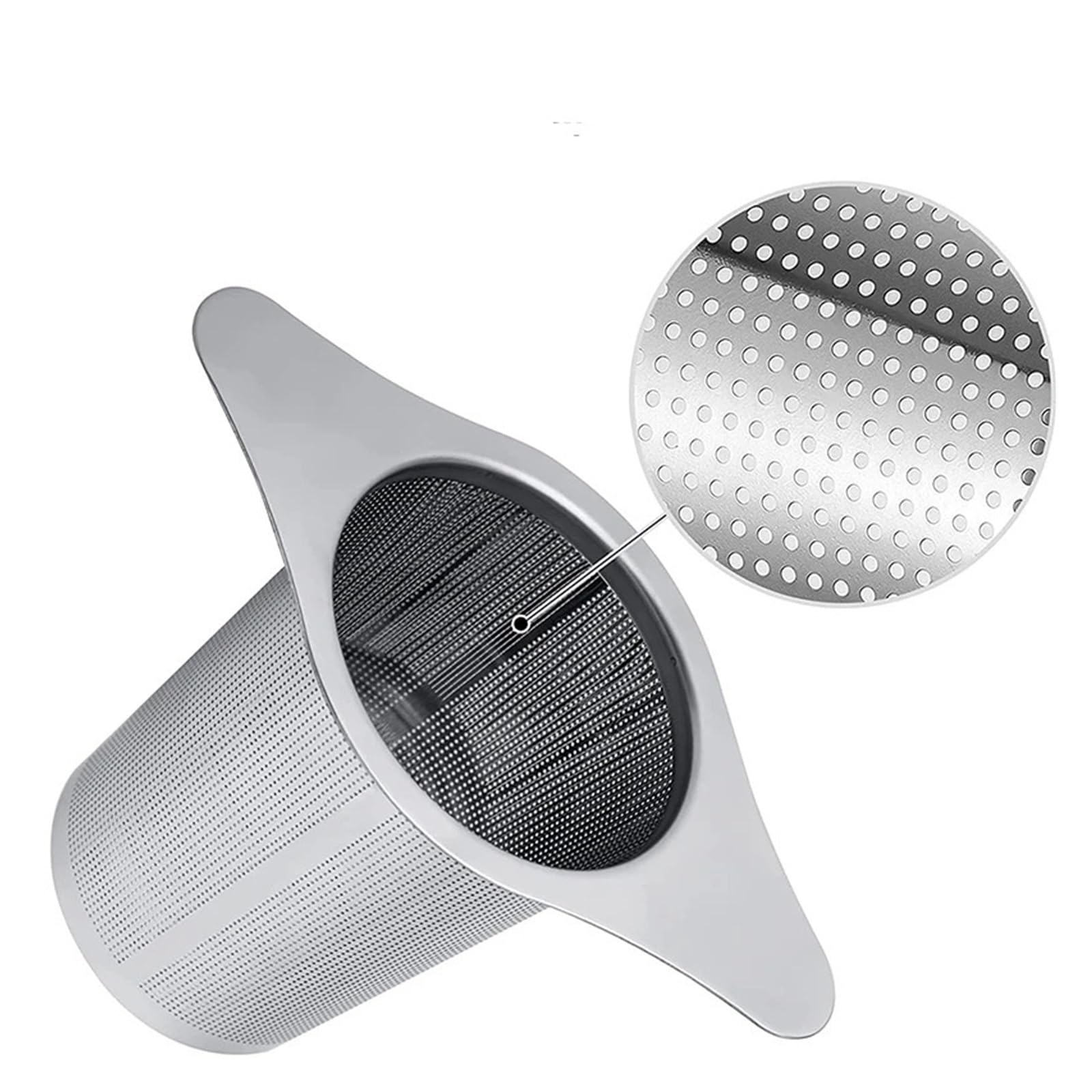 Cesta infusora de té de acero inoxidable con tapa, filtro de hojas sueltas de primera calidad para una preparación perfecta, 1 difusor de té para los amantes del té (estilo 02)