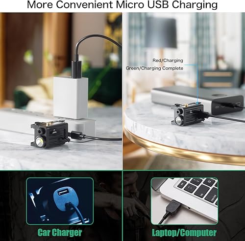 Miniatura 6 de Luz de pistola con rayo láser rojo para pistolas, luz táctica de pistola y vista láser roja combinada de 420 lúmenes, combo láser de linterna para