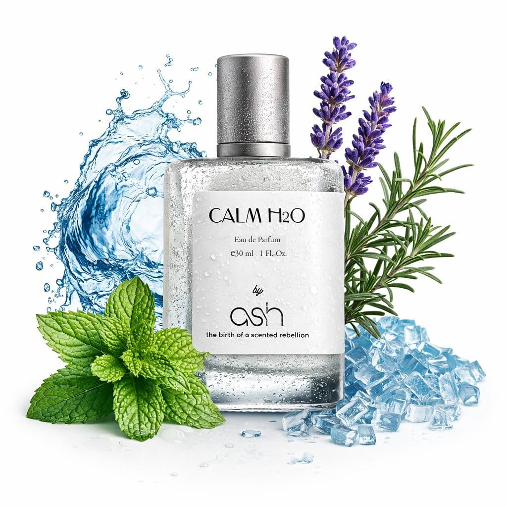 CALM H2O by ash the birth of a scented rebellion | Men | Moderate Perfume/Scent | EDP 30 ml | Aromatic, Green, Marine, Fresh spicy, Lavender, Woody, Salty | It is an aromatic aquatic fragrance for men, It'll remind you about the Davidoff's 'Cool Water'-picture-39
