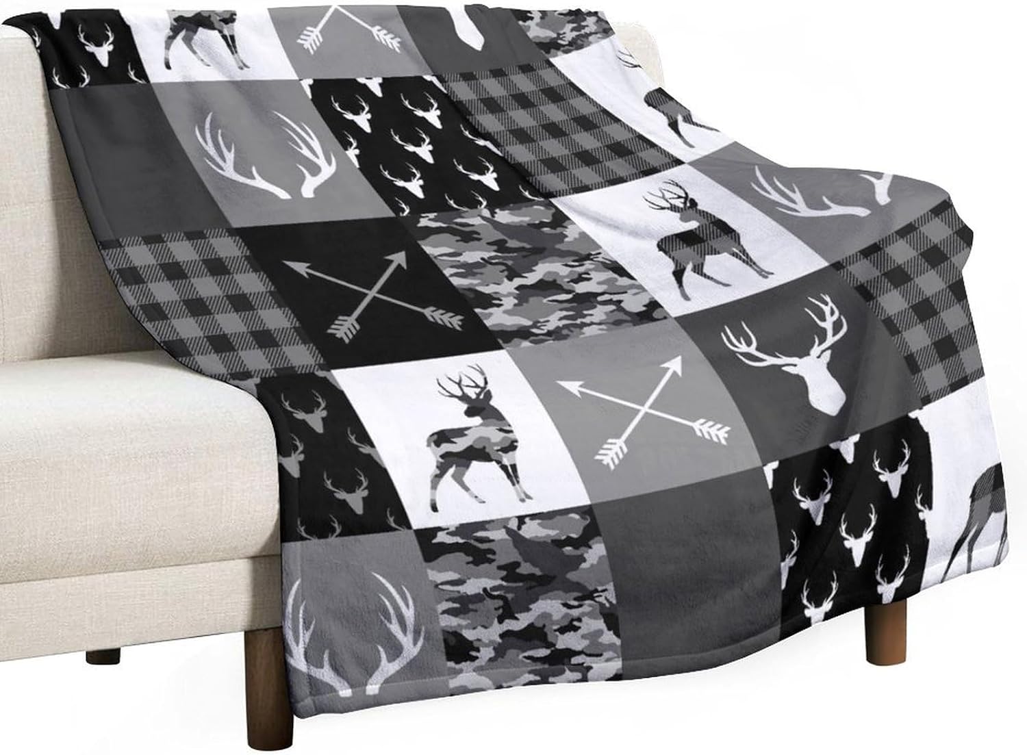 JanJCurt Rustic Cabin Throw Blanket, Farmhouse Grey