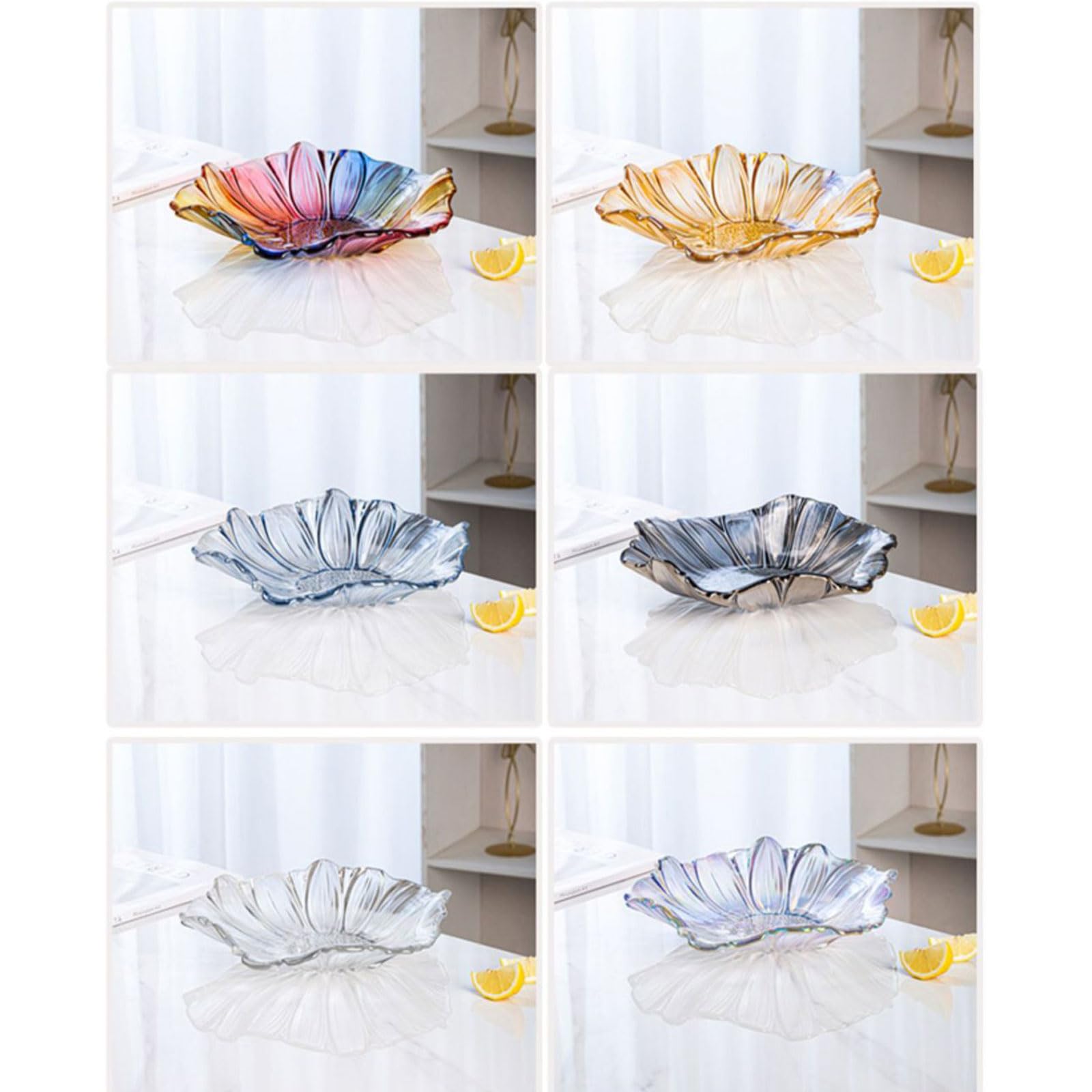 Plato de caramelo de moda con diseño de girasol, gran capacidad para frutas, dulces, etc