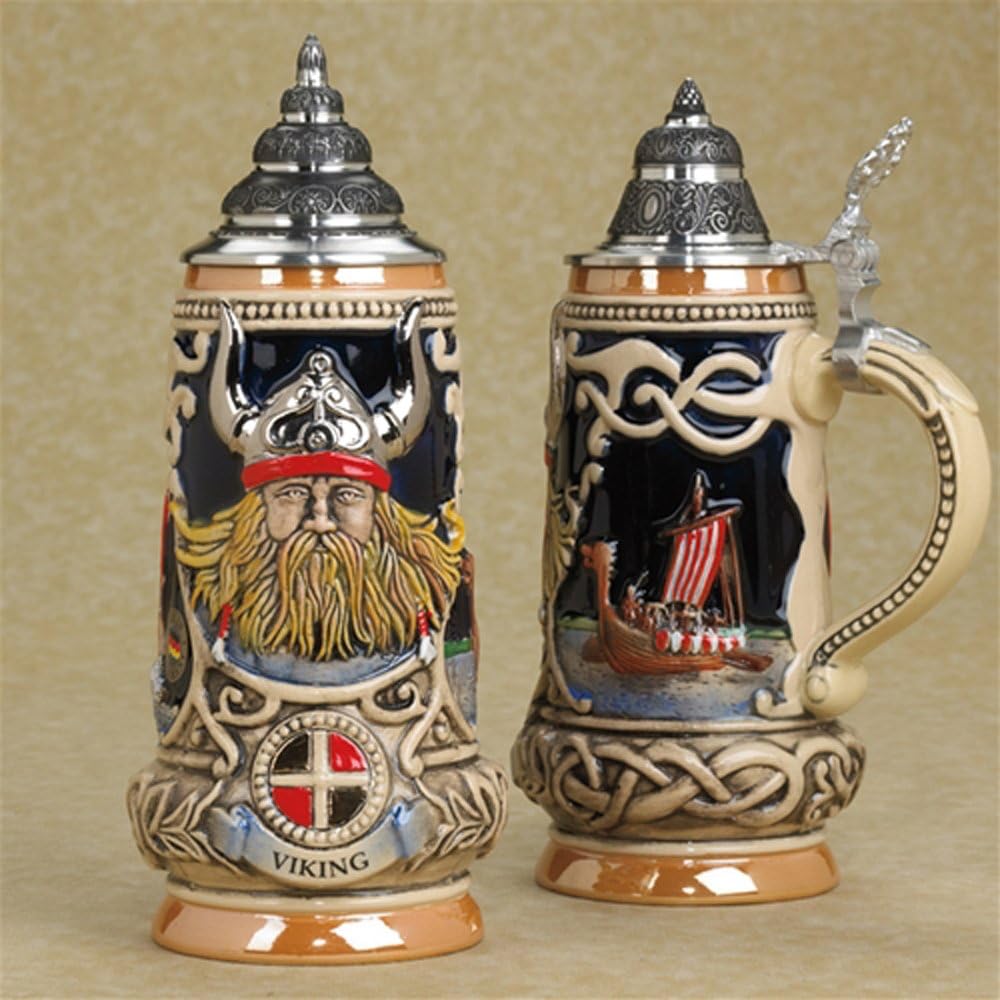 Viking German Handpainted Beerstein, Each- One Stein-
