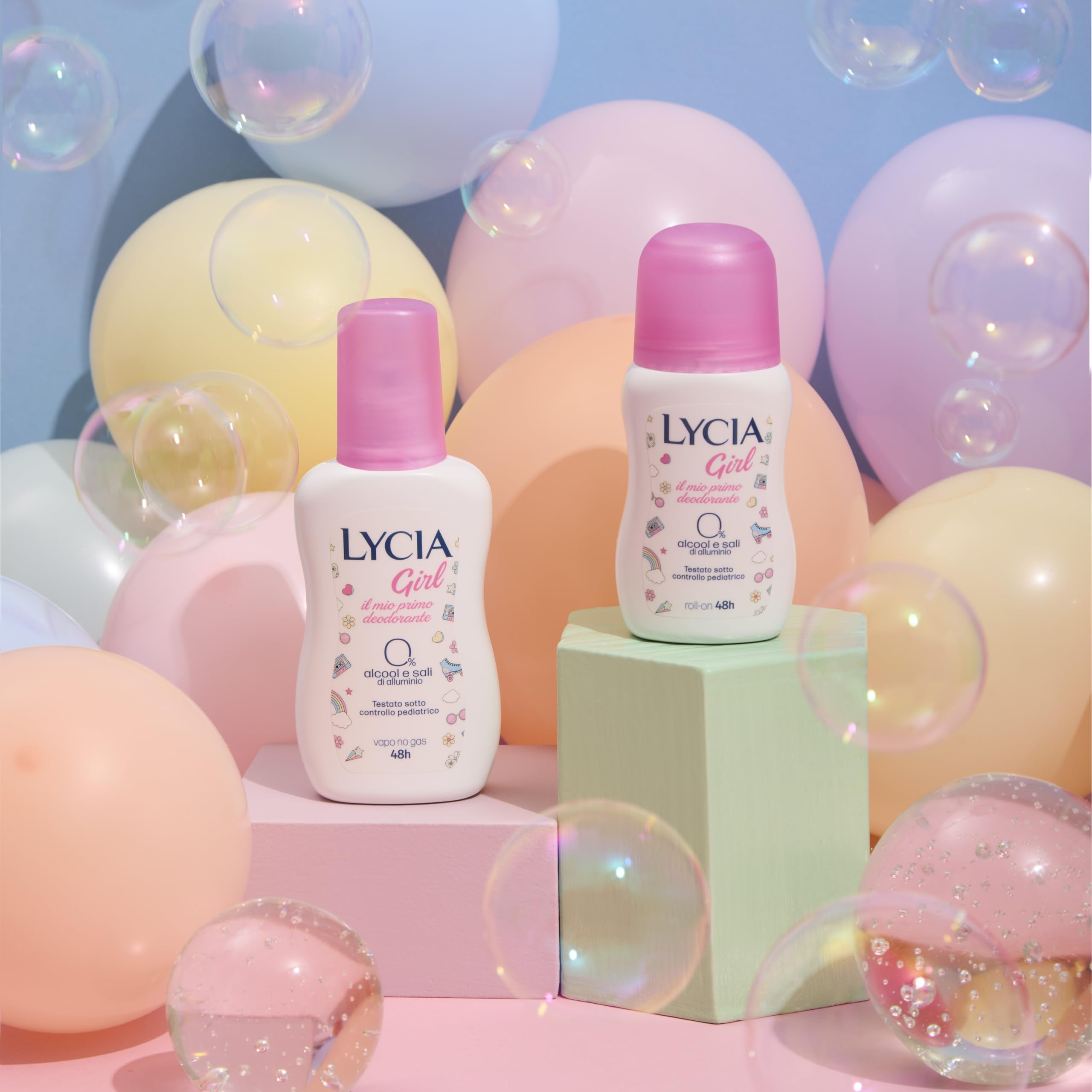 Lycia Dezodorant Roll on Girl, dezodorant dla dziewcząt i dziewcząt, testowany dermatologicznie pod kontrolą pediatryczną, 50 ml