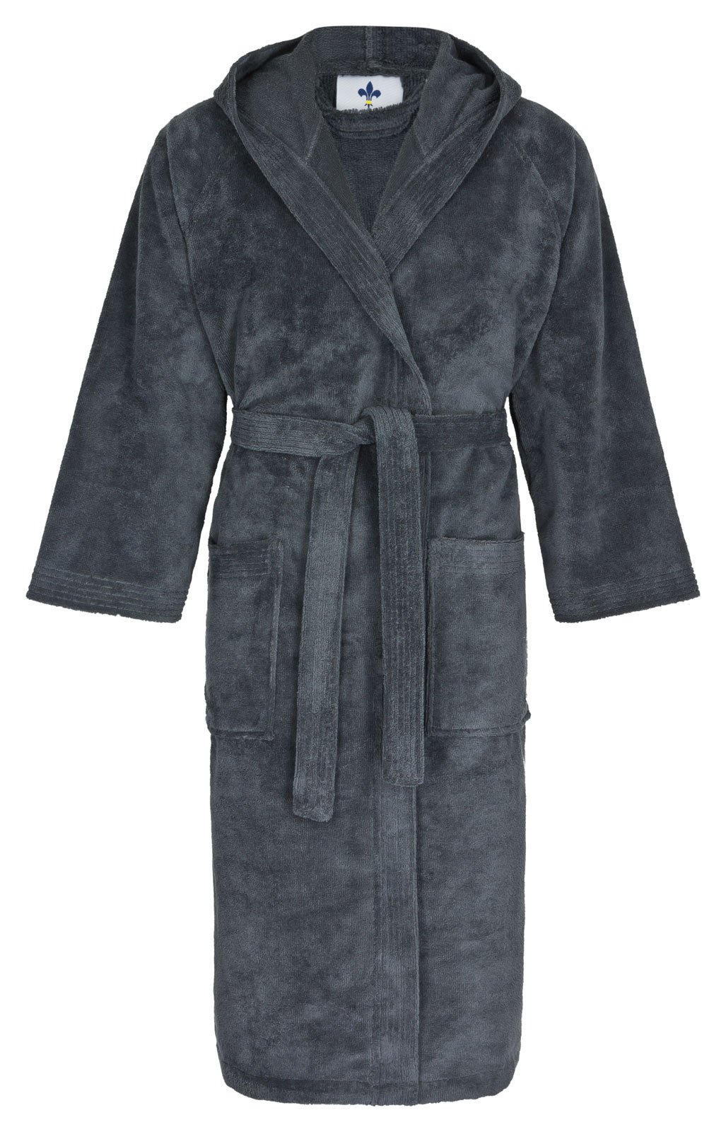 PremiumShop321 Floringo Twin-Star luksusowy szlafrok kąpielowy z kapturem, super miękki łupek, XXL