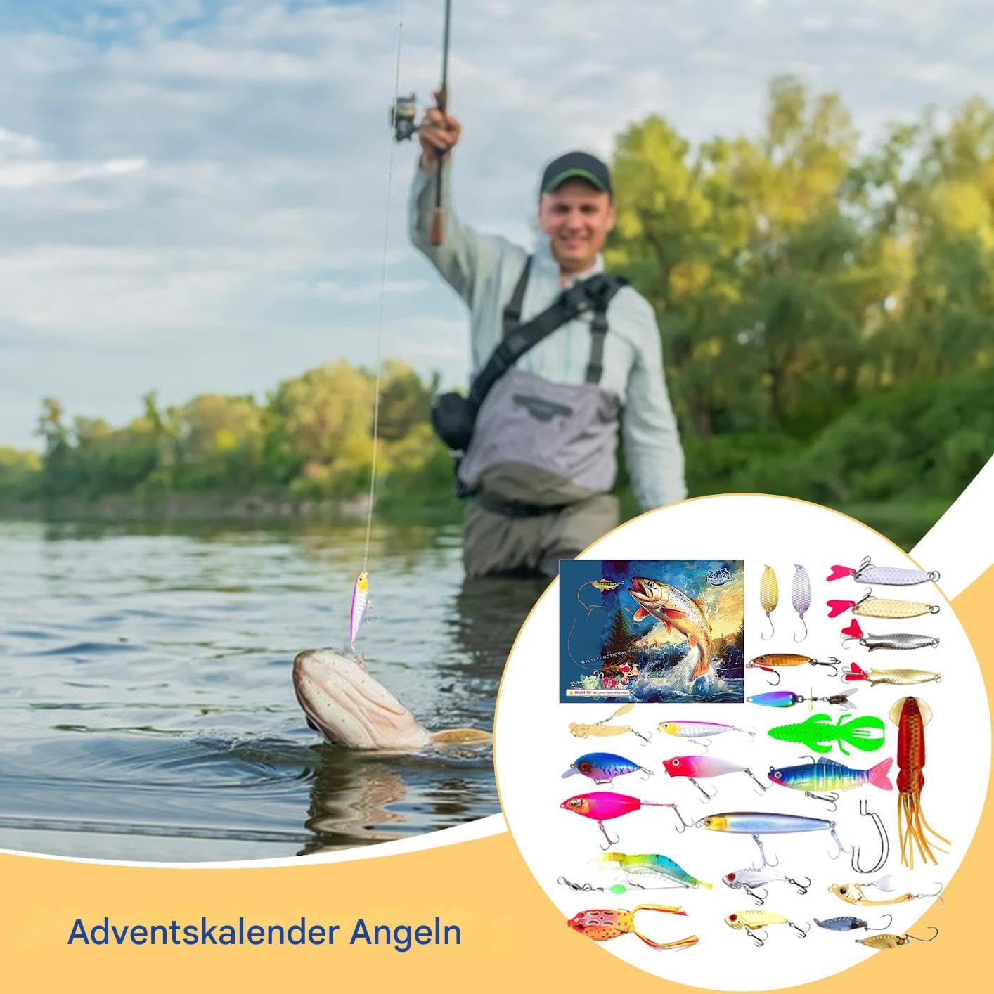 Angler Adventskalender 2025 - 24 berraschungen Mit Angelzubehr Fr  Mnner, Papa & Angler