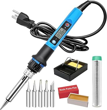 Liouhoum Lehim Demiri Kiti 80 W 110 V 10 saniyede h zl   s nma, LCD dijital ayarlanabilir s cakl k lehim tabancas  termostatik lehim kiti elektronik i in