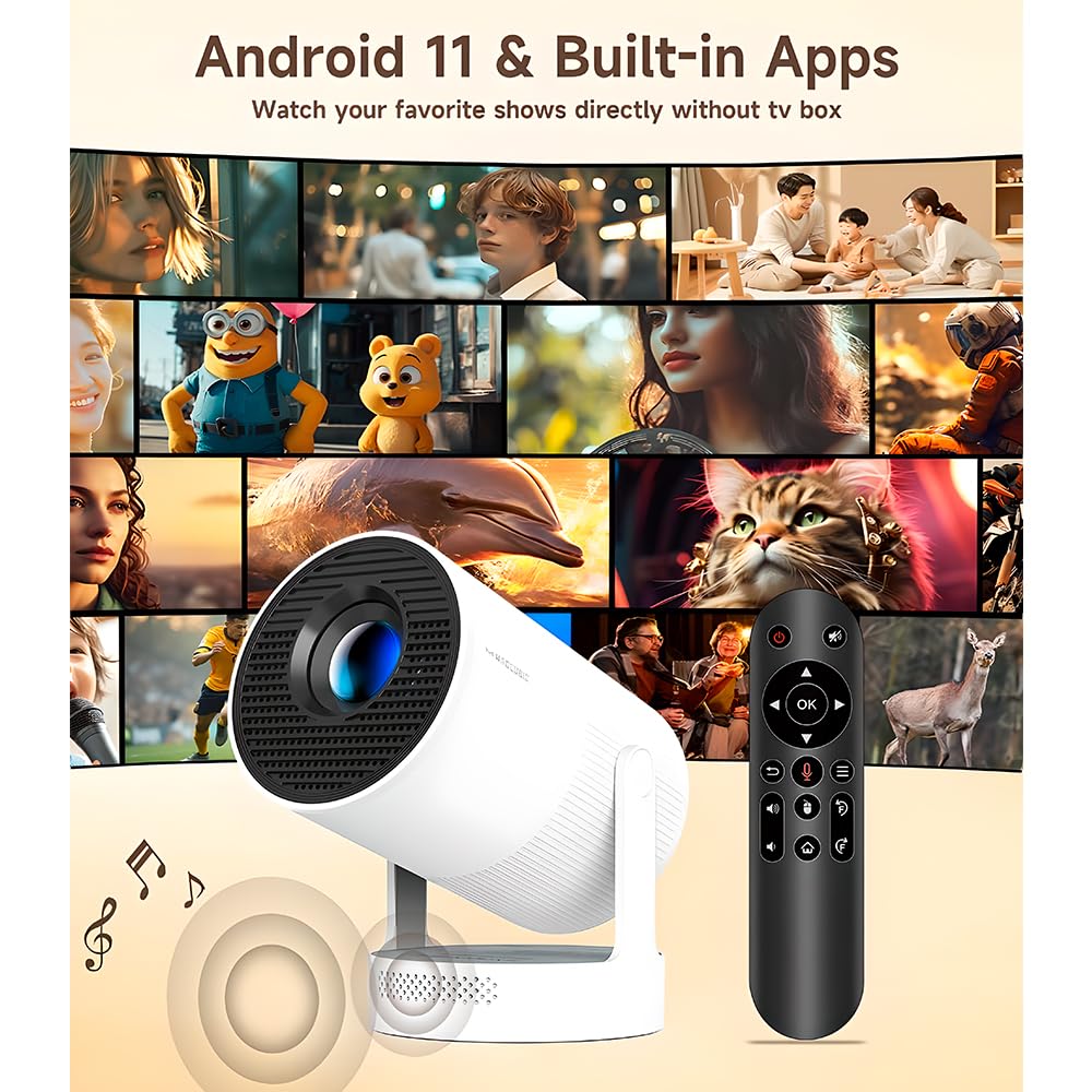 Projetor HY300 Ultra Portátil 4K 720P Android 14 260ANSI - Foco