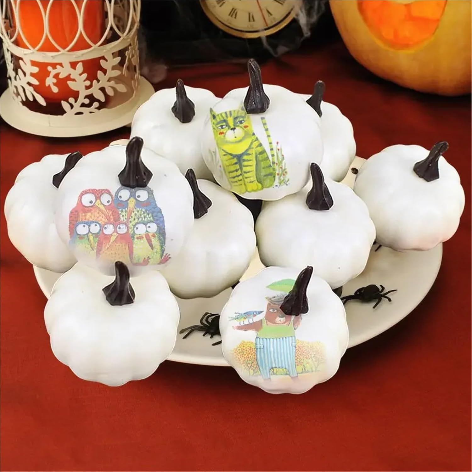 Artificial Pumpkins 48pcs 5cm Mini Halloween Artificial Foam Pumpkin Fake Vegetable Simulation DIY Craft Home Birthday Party Wedding Decor Supplie(B)