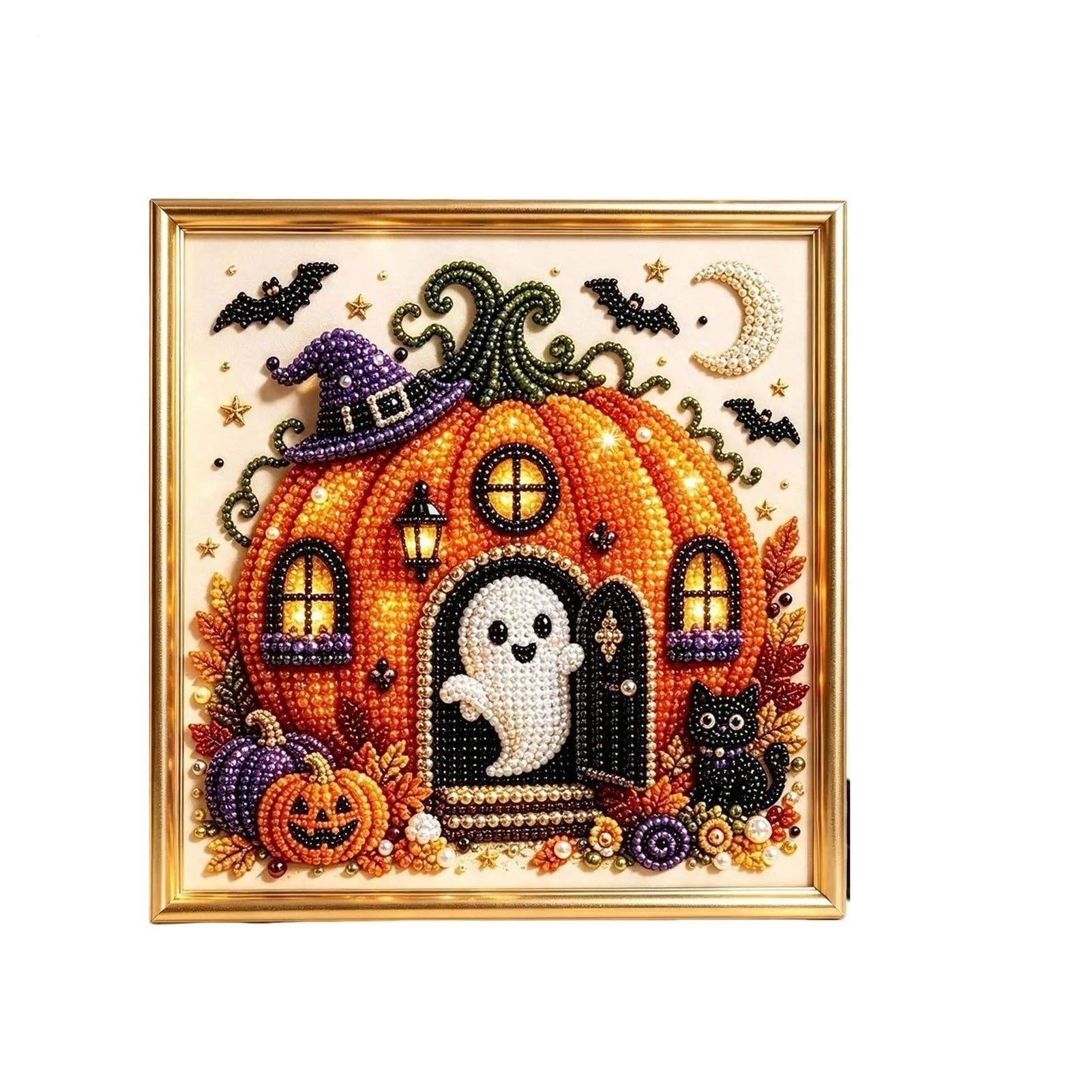 Arte 3D Perline DIY Halloween Gatto Fantasma Zucca 20cm