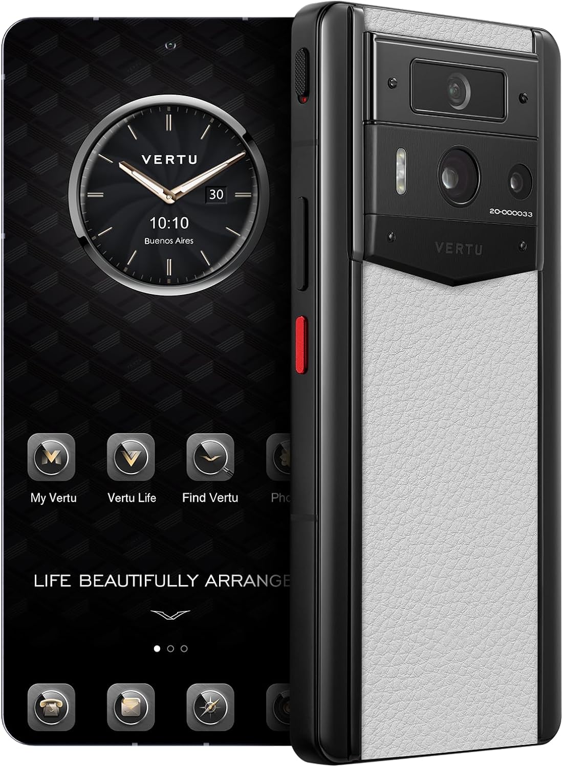 METAVERTU 2 Calfskin 5G AI Phone, Unlocked Android Web 3.0 Smartphone, 3 Systems, 50MP Camera, 120Hz 1.5K 1260×2800 AMOLED Display, Dual SIM, 65W Fast Charge (Moon White, 1 TB) 1 TB Moon Whi
