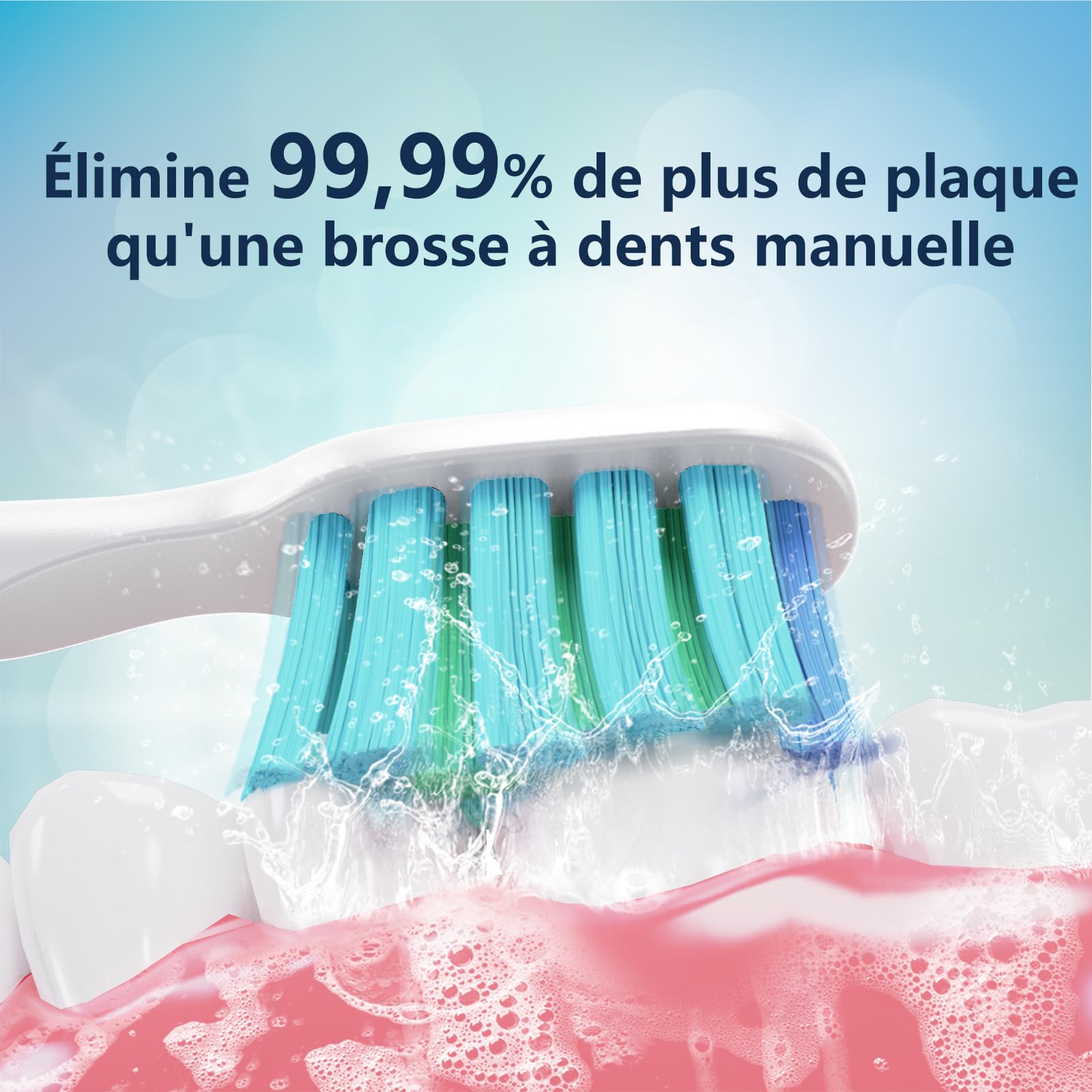Brosse à Dents Électrique Soniques, Brosse a Dents Électrique pour Adultes et Enfants avec 5 Modes, Minuterie Intégrée et 9 Têtes Electric Toothbrush (Vert)