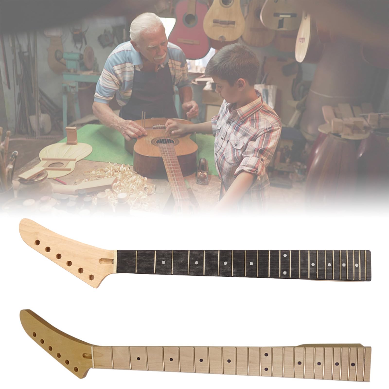 22 Fret Fretboard Replacements Wooden Guitar Neck Parts Electric Guitar Neck For Guitars Parts Replacement