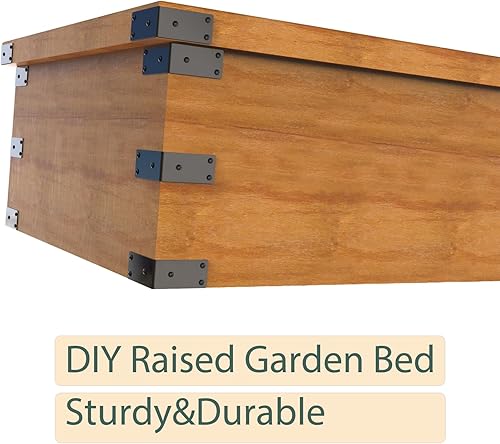 Miniatura 6 de Soporte L, soportes de esquina elevados para cama de jardín, soporte de esquina resistente, soporte de estante de acero inoxidable, soportes de