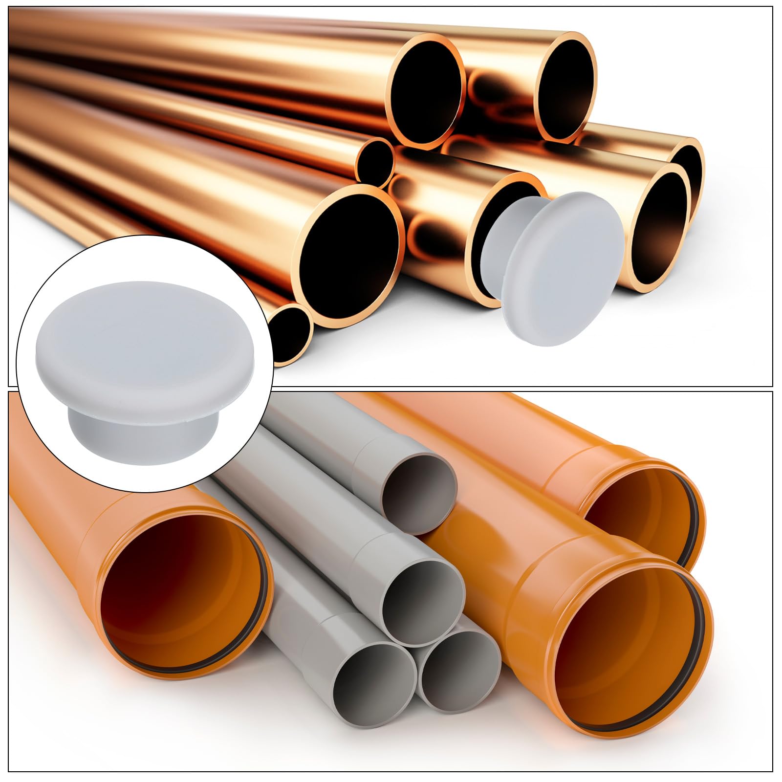 2 Pcs High Temp Silicone Plug Mount Dia 48.5mm/1.91 Inch T Shaped Rubber Stopper