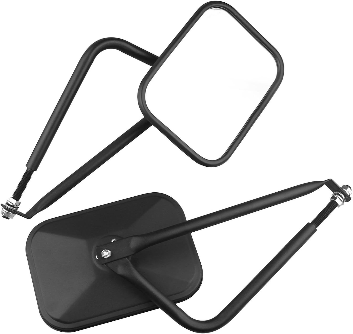 Esright Rectangular Adventure Door Hinge Mirrors Side View Shake-Proof Door Off Mirror for All Jeep Wrangler JK,JL(07-18), 1 Pair (Textured Black)
