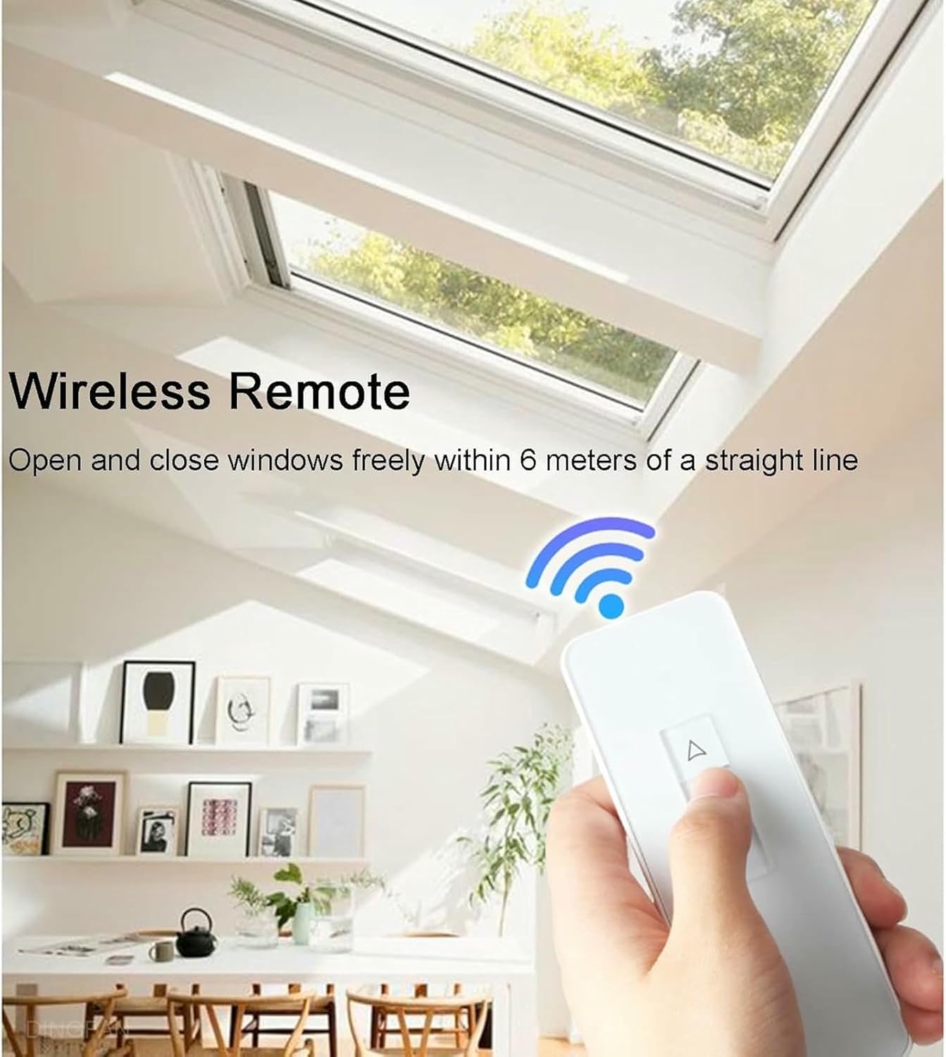 24V Electric Window Opener Actuator, Maximum Load 400N, Double Chain/Low Noise, with Remote Control + Switch, for Roof Windows, Greenhouses..