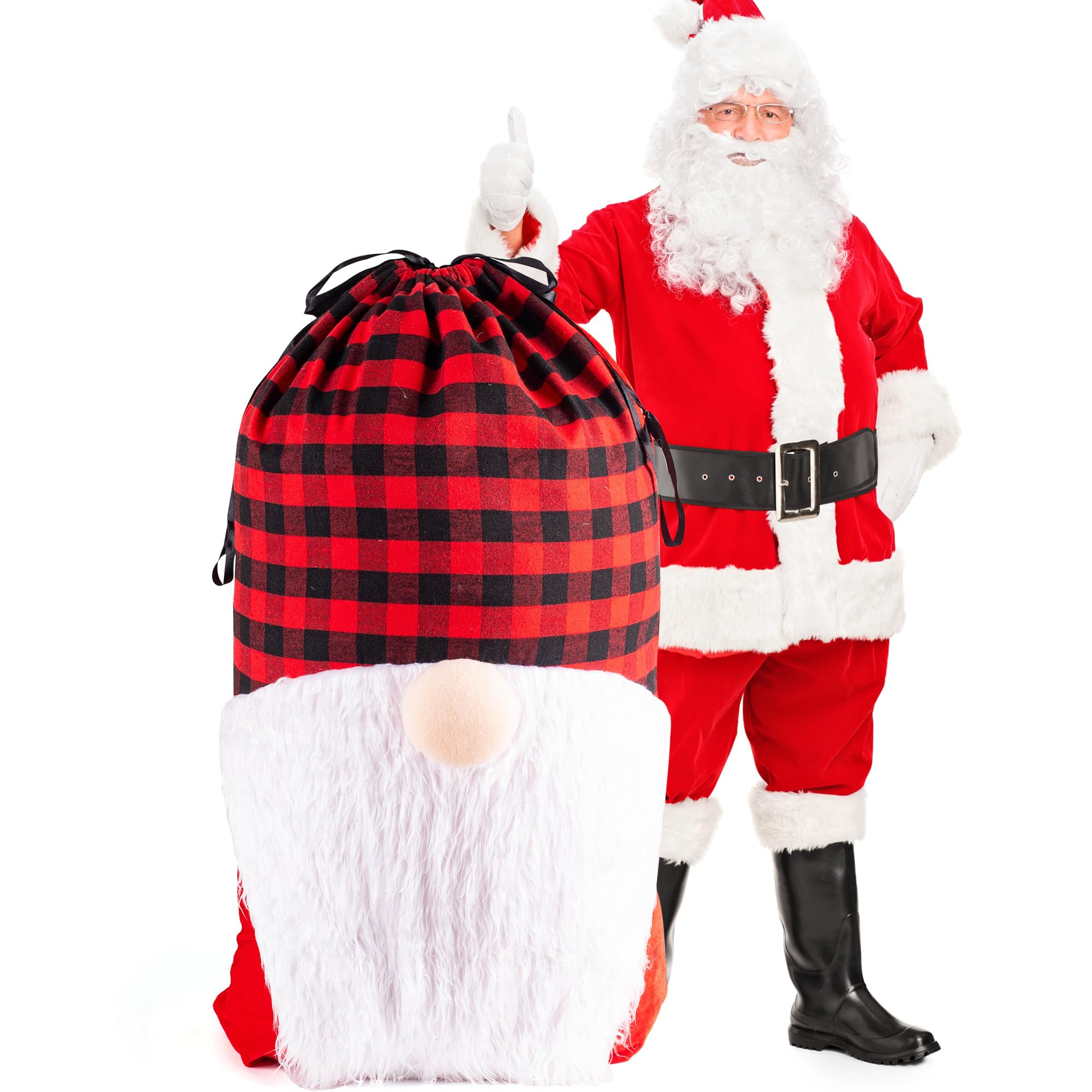 Jumbo Christmas Sack Extra Large Christmas Bag 20x33 inch Oversized Xmas Gift Bag Reusable Santa Sack Big Toy Wrapping Storage Fabric Bag Giant Gift Bag for Christmas Presents with Drawstring Red