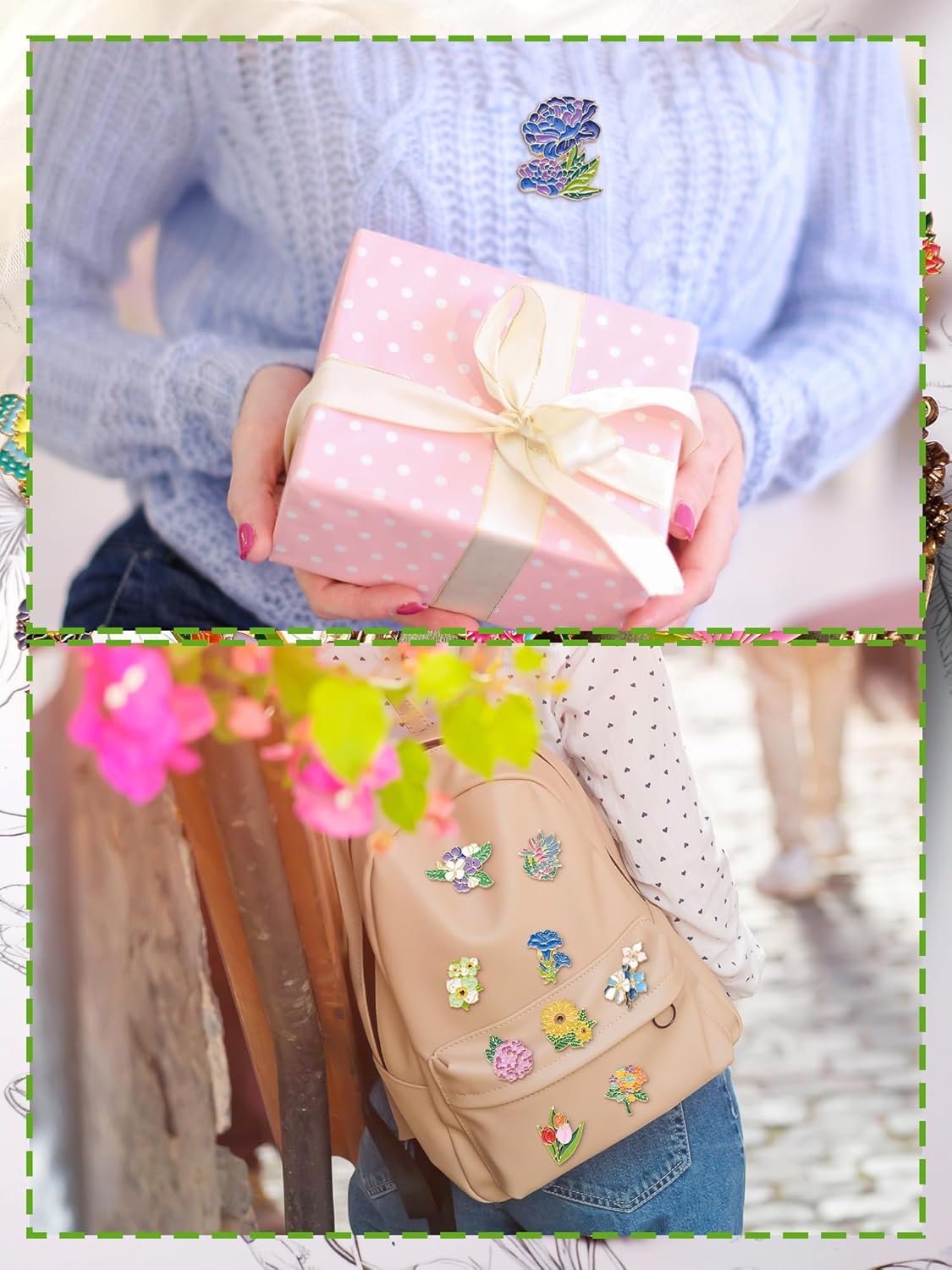 30 Pcs Flowers Pin Bulk for Backpack Cute Enamel Brooch Set Floral Lapel Pins Cartoon Plants for Women Lanyards Gifts - Image 6