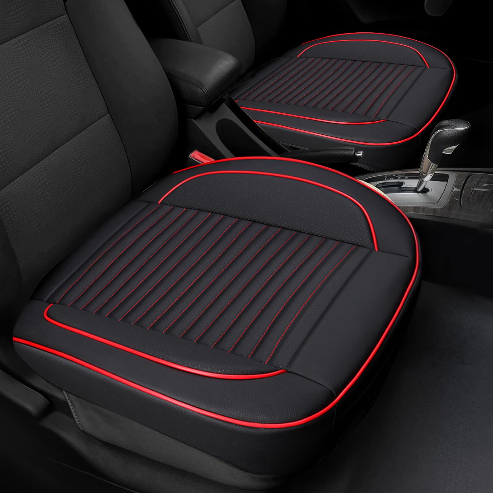 Coprisedili per Auto Sedili Anteriori, Set Universale di Coprisedili in Pelle PU di Lusso per Auto Sedili Anteriori, Coprisedili in Pelle Universali per Limousine/SUV/Pickup/Van (Stile A, 2)