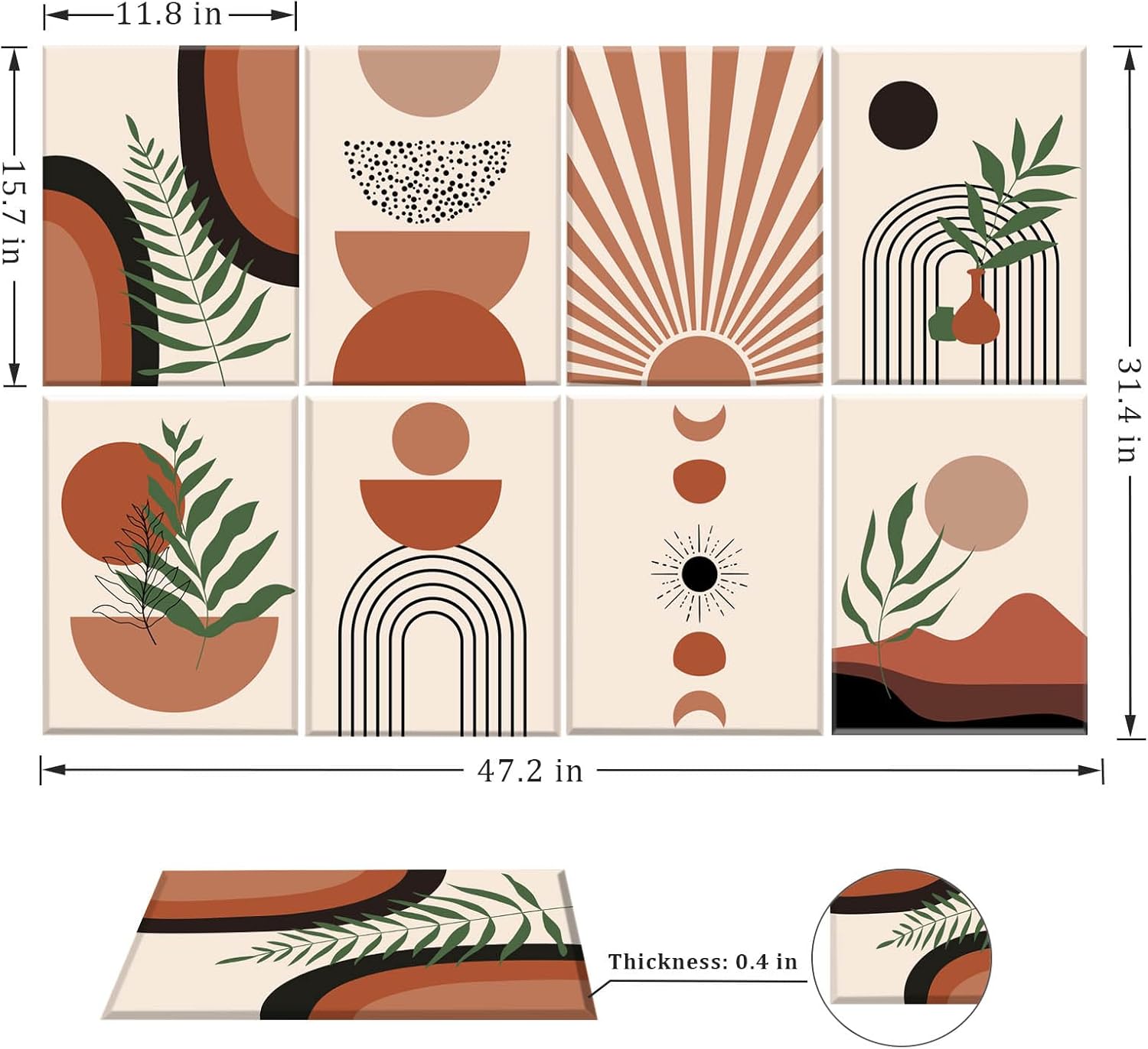 8 Pack Art Acoustic Panels, 48"X32" Soundproof Wall Panels, Decorative Acoustical Wall Panel Self-adhesive Sound Absorbing Panels Sound Dampening Panels for Home Office