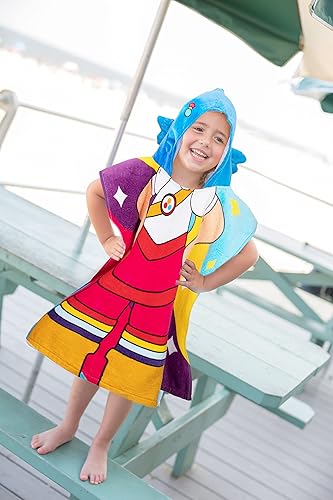 Miniatura 6 de Jay Franco True Rainbow Kingdom - Poncho con capucha, toalla de algodón súper suave y absorbente, mide 22 x 22 pulgadas