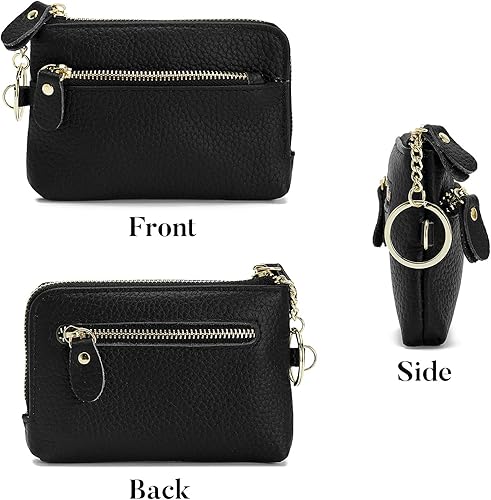 Miniatura 4 de ZOOEASS Monedero de cuero para mujer,Gran apertura para fácil acceso,Con correa de muñeca, Negro -, Monederos