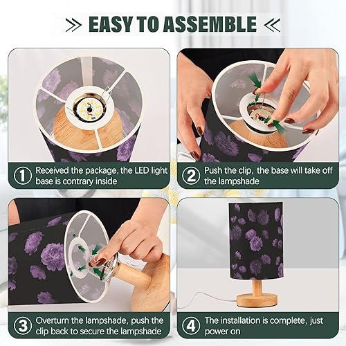 Miniatura 4 de Bedside Lamp Bed Side Lamps Soft Light Floral Summer Garden Flowers Lamps for Small Spaces Side Table