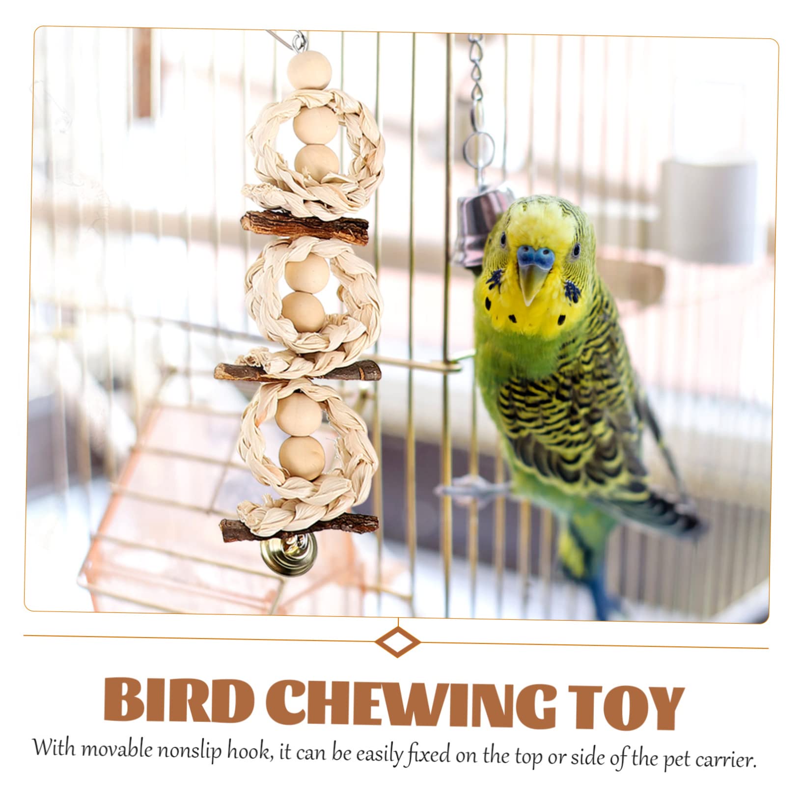 1 Ensemble Perchoir pour Oiseaux Ensemble de Jouets Suspendus pour Perruches et Perroquets Accessoires de Volière pour Oiseaux de Installation Facile avec Crochets Amovibles