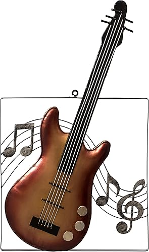 Guitarra de metal colgante, nota musical, decoración de pared, escultura para el hogar, instrumento de bar